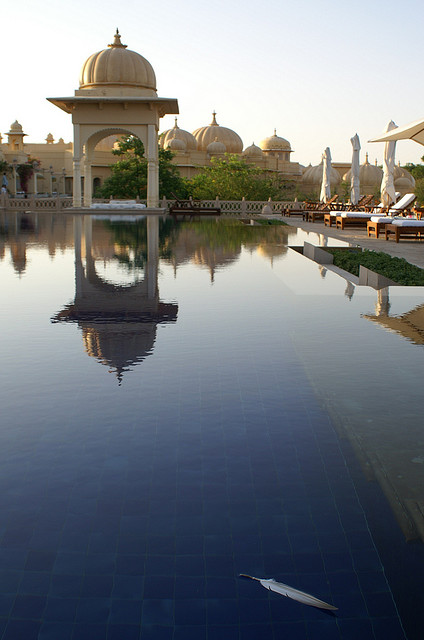 Pool at Udaipur's Oberoi Udaivilas luxury hotel in Rajasthan, India
