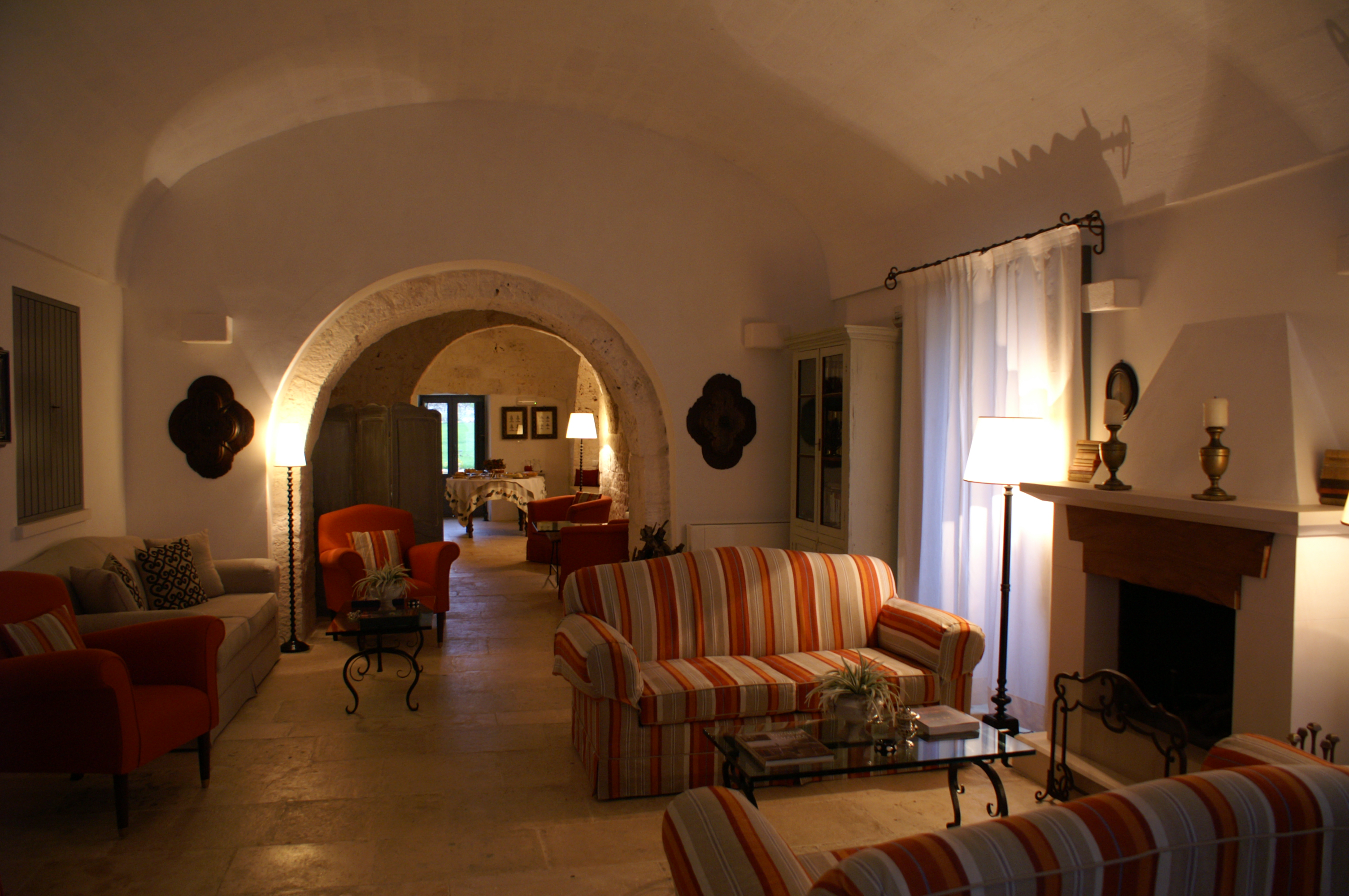 Living room main building at Masseria Fumarola