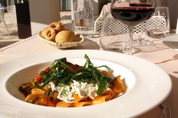Calamarata Puglia style pasta dish at Masseria Bagnara near Lizzano, Italy