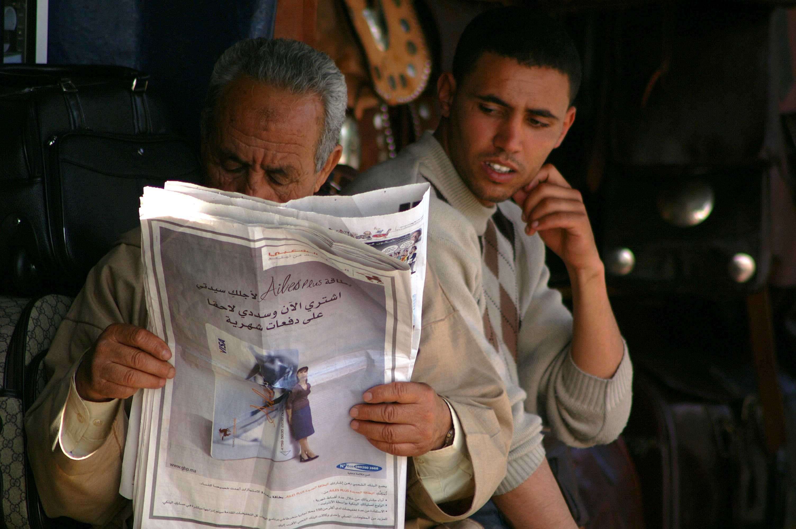Waiting salesmen at Djemaa el Fna square in Marrakech