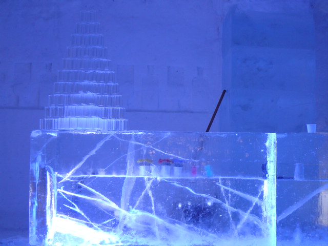 Ice bar at the ice hotel in finland, lapland