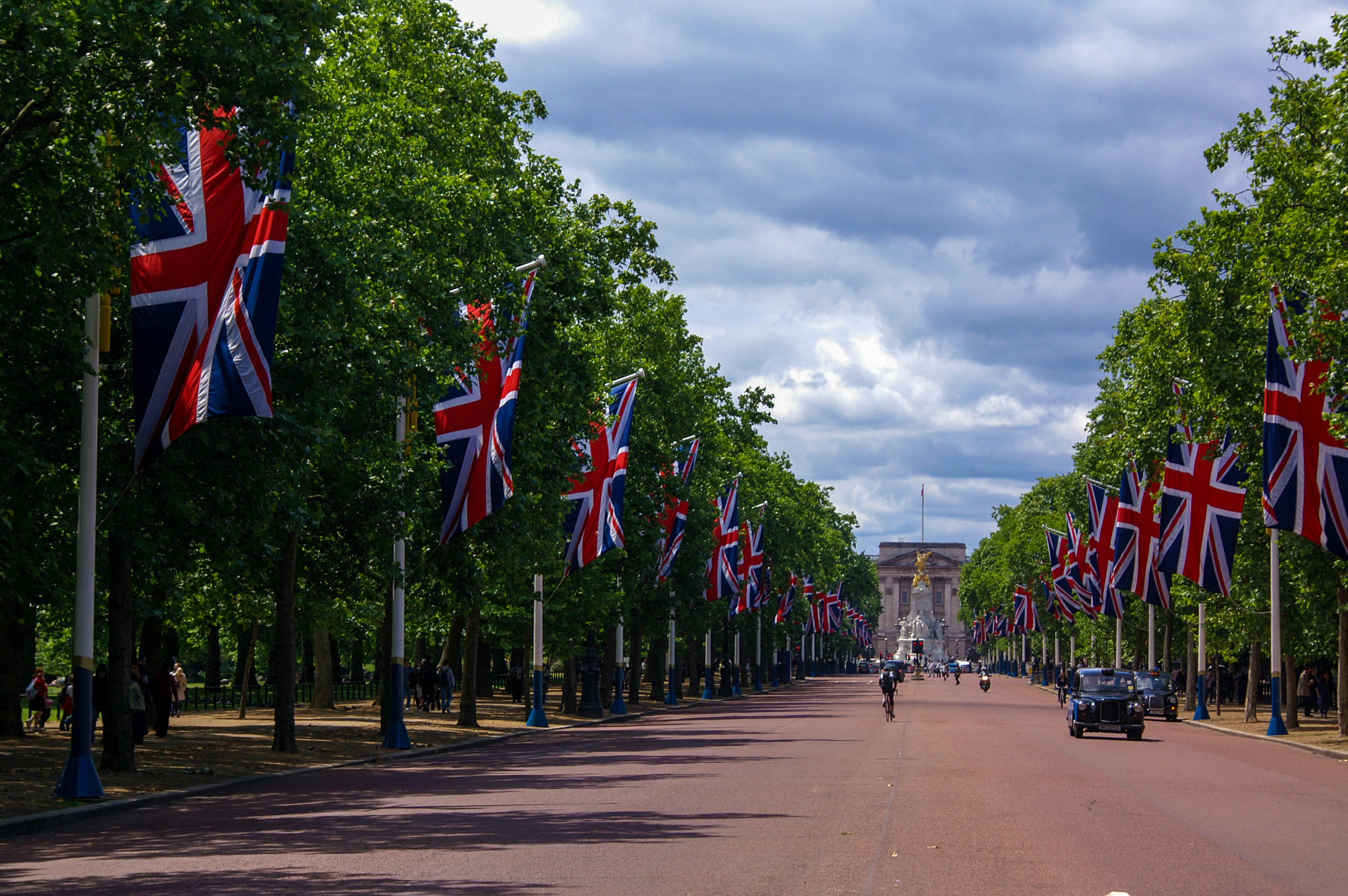 Union Jack decorated streets in London for the Queen's jubilee 