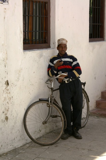 Mobile communication and business bicycle in Stonetown, Zanzibar
