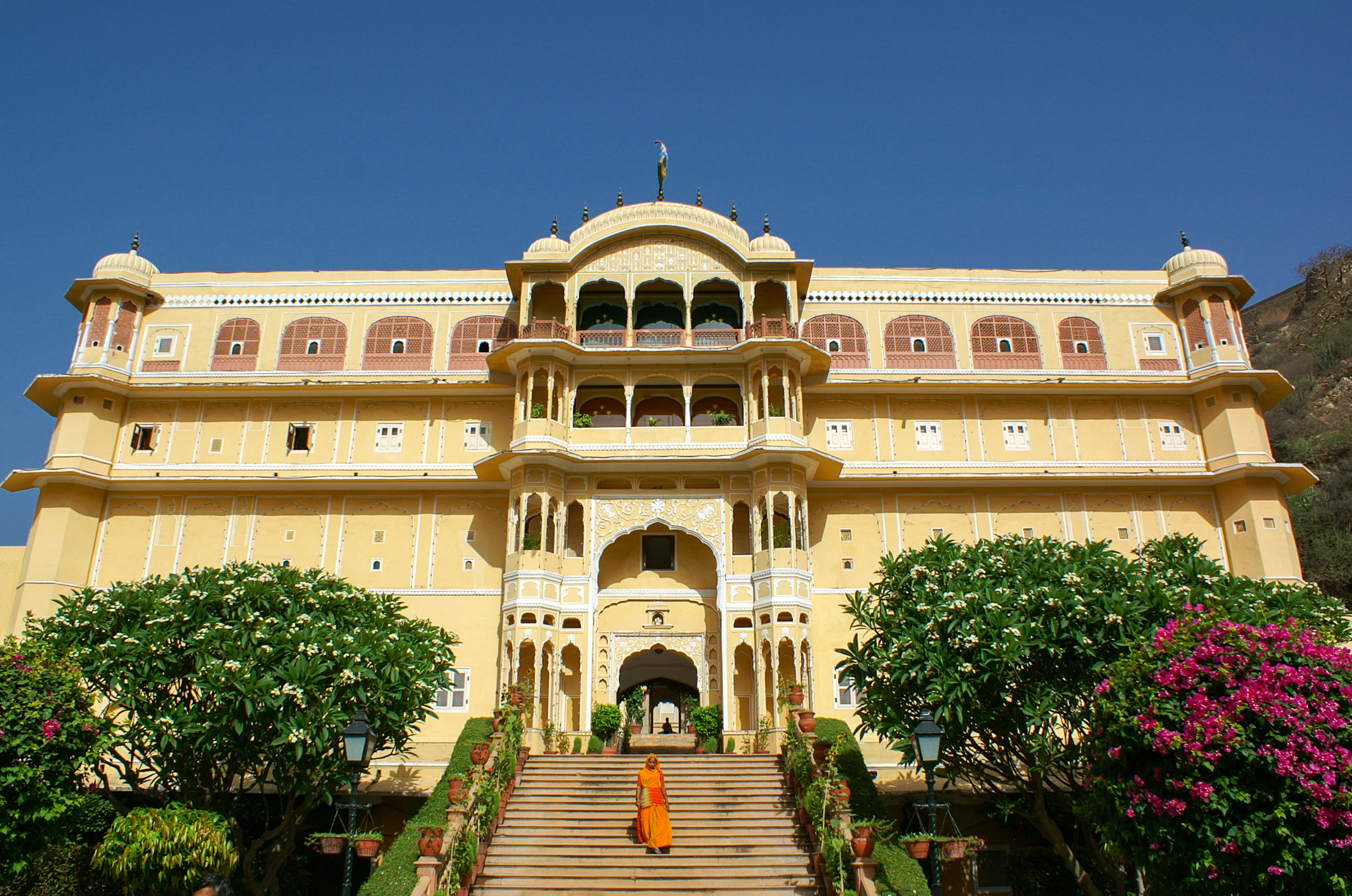 Samode Palace's majestic main facade