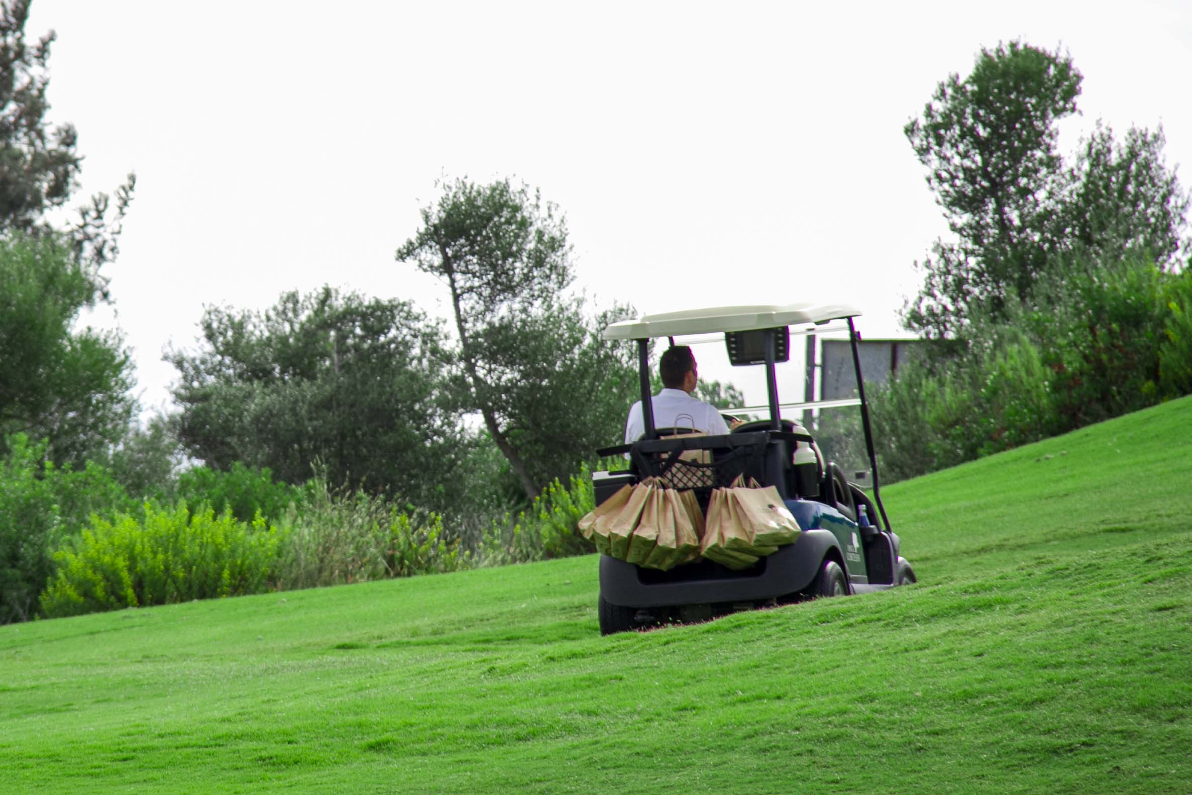 Fruits delivered to your buggy on Finca Cortesin golf course