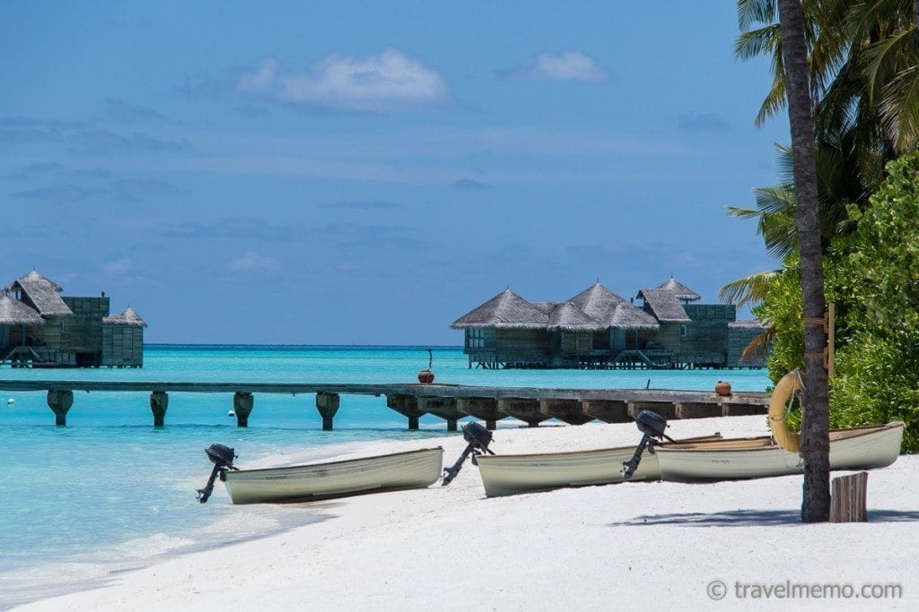 Boats on the beach at Gili Lankanfushi