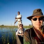 Katja and Walter on a Mocoro in Okavango Delta