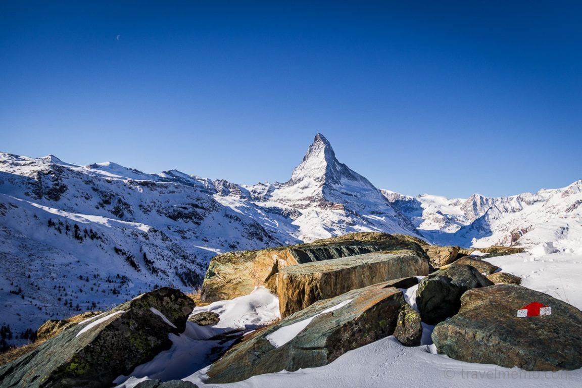 A winter hike to Fluhalp — Matterhorn (almost) always in view