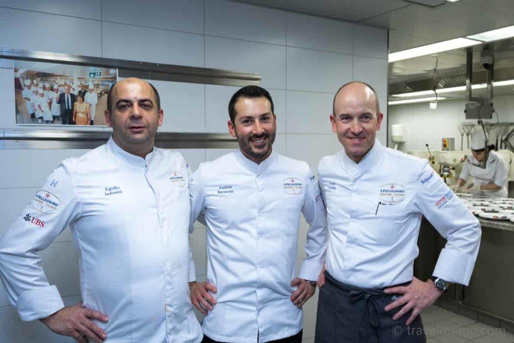 From left: Chefs Egidio Iadonisi, Andrea Bertarini and Frank Oerthle