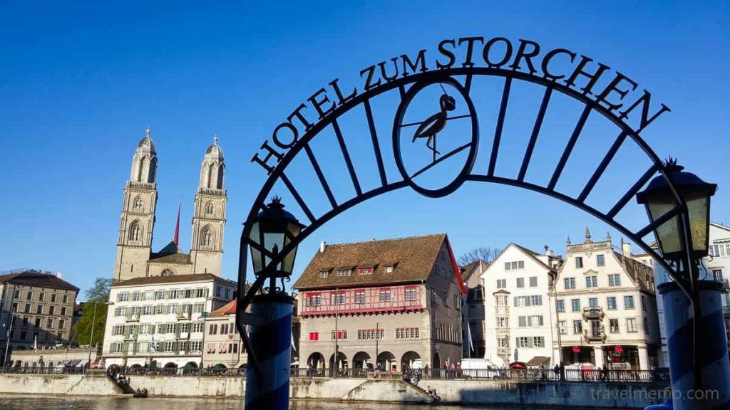 Hotel Storchen and the Great Minster of Zurich