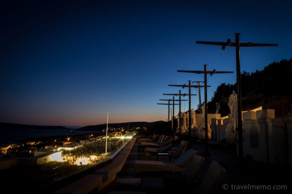 Rooftop terrace at the blue hour
