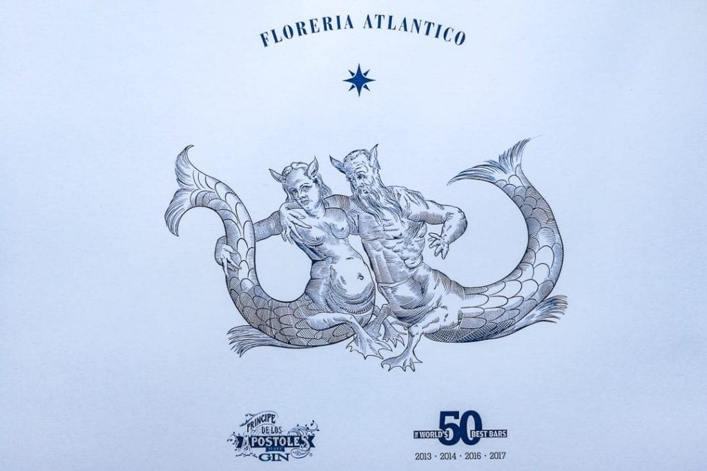 The logo of Tato Giovannoni's Floreria Atlantico bar