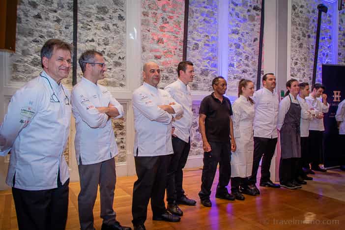 Chefs Dario Ranza, Lorenzo Albrici, Egidio Iadonisi, Tino Staub and his kitchen brigade