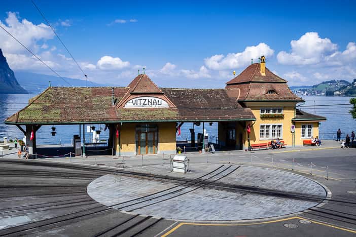 The Vitznau cog railway station