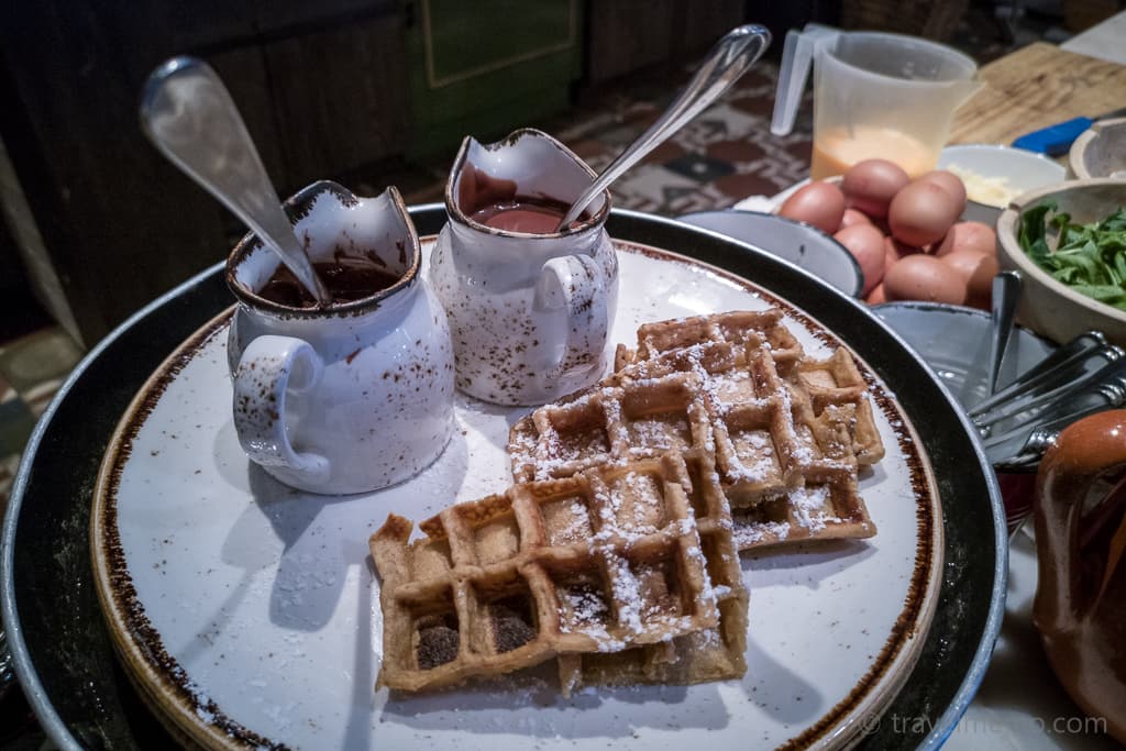 Six Senses Douro Valley delicate waffles with chocolate cream