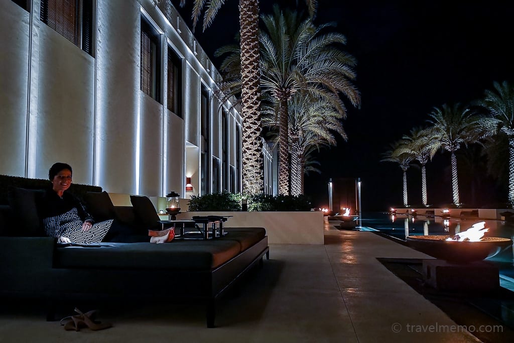 Dinner in the Long Pool Cabana Chedi Muscat