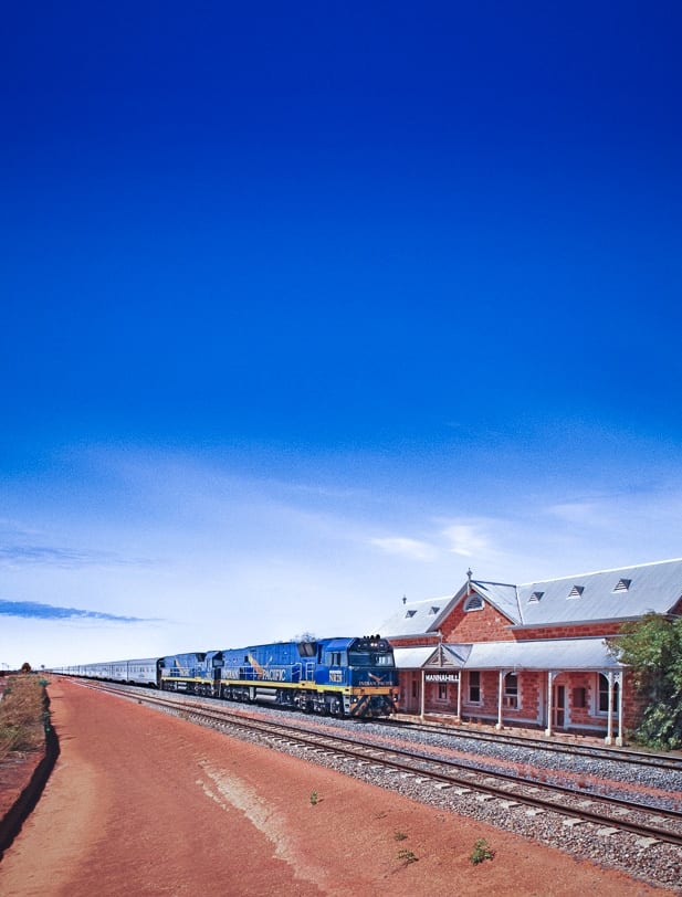 The Indian Pacific at Mannahill in South Australia