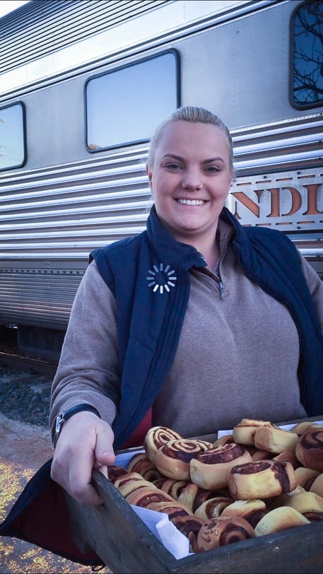 Hostess Nikki of The Indian Pacific