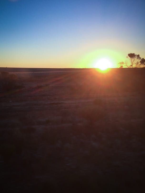Sunset in the desert of Australia