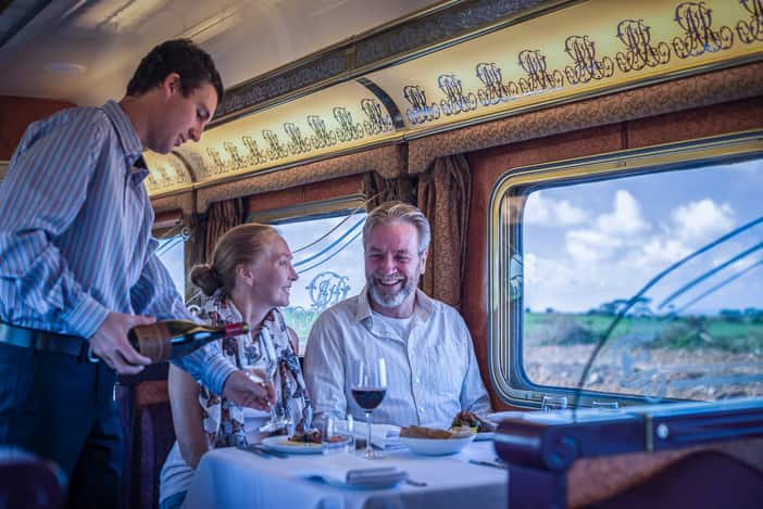 Wining and dining in style in the Queen Adelaide Restaurant. Picture by Great Southern Rail