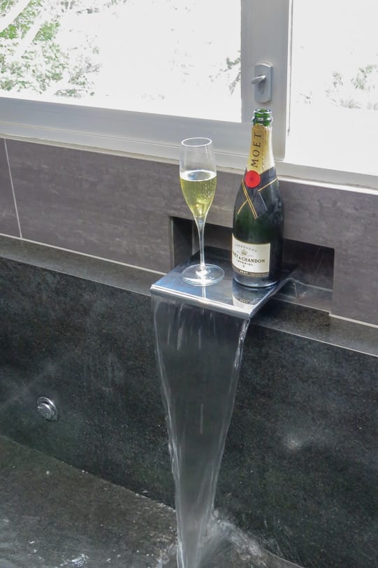 No better way for the bride-to-be to relax than with a glass of bubbles in the bath