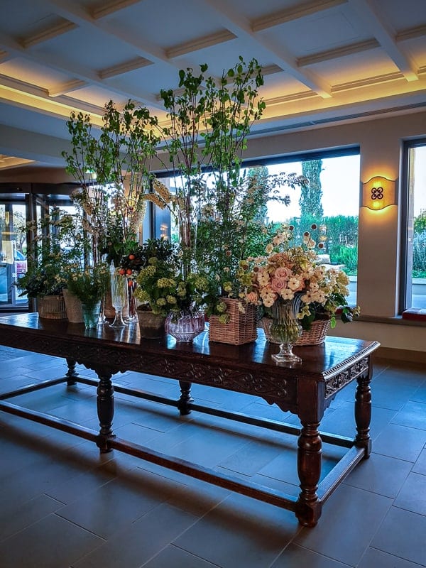 Gorgeous flower arrangements in the lobby.