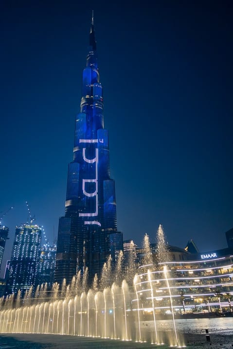 Dubai Fountain near the Burj Khalifa