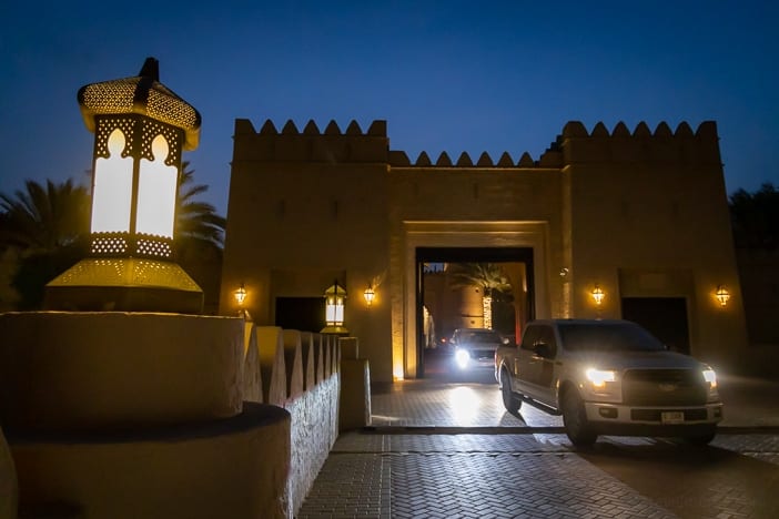 Entrance gate to the Qasr Al Sarab Hotel