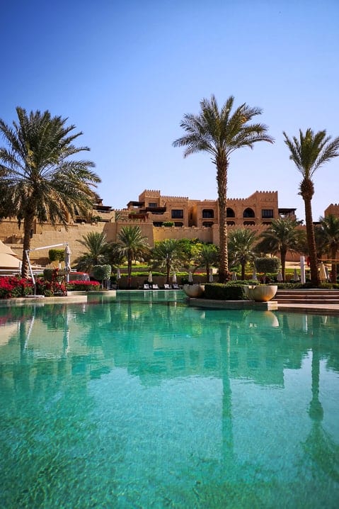 Hotel pool area Qasr Al Sarab