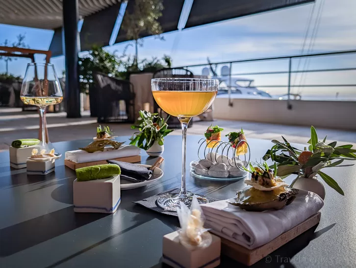 Istrian Gourmet Experiences: 3 Stellar Restaurants + Our Wishlist for Next Time 2 | travel memo Agli Amici Rovinj restaurant gourmet appetizers on the terrace